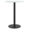 Dessus de table blanc Ø30x0,8cm verre trempé avec design marbre 529475529475