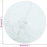 Dessus de table blanc Ø30x0,8cm verre trempé avec design marbre 529475529475