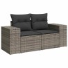 Salon de jardin 6 pcs avec coussins gris clair résine tressée 529481529481