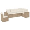 Salon de jardin avec coussins 6 pcs beige résine tressée 529482529482