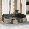 Salon de jardin avec coussins 7 pcs gris clair résine tressée 529484529484