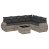Salon de jardin avec coussins 7 pcs gris clair résine tressée 529484529484
