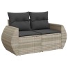 Salon de jardin avec coussins 7 pcs gris clair résine tressée 529484529484