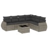 Salon de jardin avec coussins 7 pcs gris résine tressée 529487529487