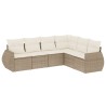 Salon de jardin avec coussins 6 pcs beige résine tressée 529491529491