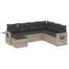 Salon de jardin avec coussins 7 pcs gris clair résine tressée 529492529492