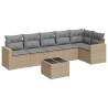 Salon de jardin avec coussins 7 pcs beige résine tressée 529493529493