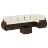 Salon de jardin avec coussins 7 pcs marron résine tressée 529505529505