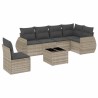 Salon de jardin avec coussins 7 pcs gris clair résine tressée 529508529508