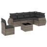 Salon de jardin avec coussins 7 pcs gris résine tressée 529509529509
