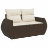 Salon de jardin avec coussins 7 pcs marron résine tressée 529521529521