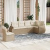 Salon de jardin avec coussins 6 pcs beige résine tressée 529522529522
