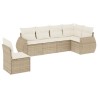 Salon de jardin avec coussins 6 pcs beige résine tressée 529522529522