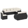 Salon de jardin 8 pcs avec coussins noir résine tressée 529523529523