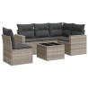 Salon de jardin 6 pcs avec coussins gris clair résine tressée 529529529529