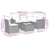 Salon de jardin 6 pcs avec coussins gris clair résine tressée 529529529529