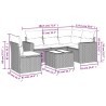 Salon de jardin 6 pcs avec coussins noir résine tressée 529531529531