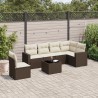 Salon de jardin avec coussins 7 pcs marron résine tressée 529536529536