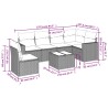Salon de jardin avec coussins 7 pcs marron résine tressée 529536529536