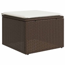 Salon de jardin avec coussins 7 pcs marron résine tressée 529537529537