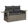 Salon de jardin avec coussins 7 pcs gris résine tressée 529538529538