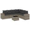 Salon de jardin avec coussins 7 pcs gris clair résine tressée 529543529543