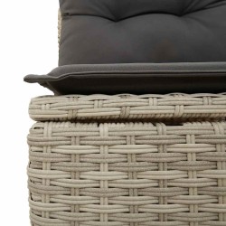 Salon de jardin avec coussins 7 pcs gris clair résine tressée 529543529543