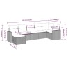 Salon de jardin avec coussins 7 pcs marron résine tressée 529546529546