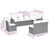 Salon de jardin 8 pcs avec coussins noir résine tressée 529547529547