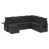 Salon de jardin 7 pcs avec coussins noir résine tressée 529552529552