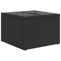 Salon de jardin 6 pcs avec coussins noir résine tressée 529555529555