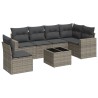 Salon de jardin avec coussins 7 pcs gris résine tressée 529557529557