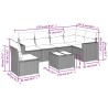 Salon de jardin avec coussins 7 pcs gris résine tressée 529557529557
