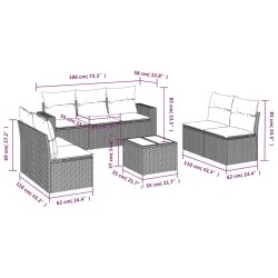 Salon de jardin avec coussins 8 pcs beige résine tressée 529558529558