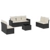 Salon de jardin 8 pcs avec coussins noir résine tressée 529559529559
