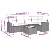 Salon de jardin 6 pcs avec coussins gris clair résine tressée 529563529563
