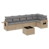 Salon de jardin avec coussins 7 pcs beige résine tressée 529566529566