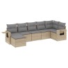 Salon de jardin avec coussins 7 pcs beige résine tressée 529569529569