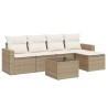 Salon de jardin avec coussins 6 pcs beige résine tressée 529571529571