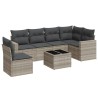 Salon de jardin avec coussins 7 pcs gris clair résine tressée 529574529574
