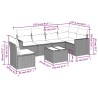 Salon de jardin avec coussins 7 pcs gris clair résine tressée 529574529574