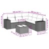 Salon de jardin avec coussins 6 pcs marron résine tressée 529576529576