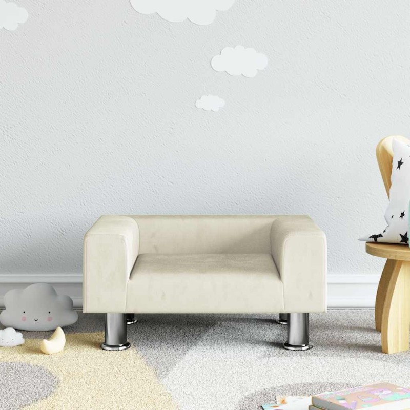 Canapé pour enfants crème 50x40x26,5 cm velours 529579529579