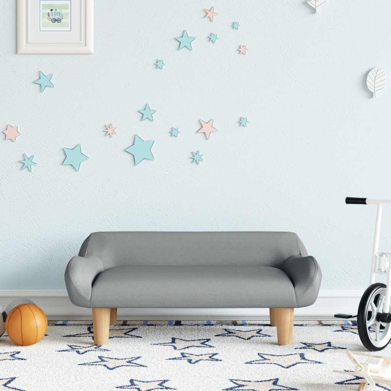Canapé pour enfants gris clair 70x40x24 cm tissu 529582529582