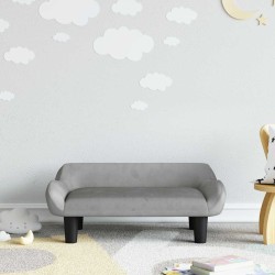 Canapé pour enfants gris clair 70x40x24 cm velours 529583529583
