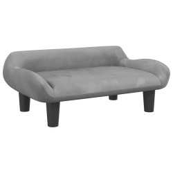 Canapé pour enfants gris clair 70x40x24 cm velours 529583529583
