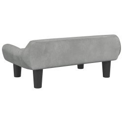 Canapé pour enfants gris clair 70x40x24 cm velours 529583529583