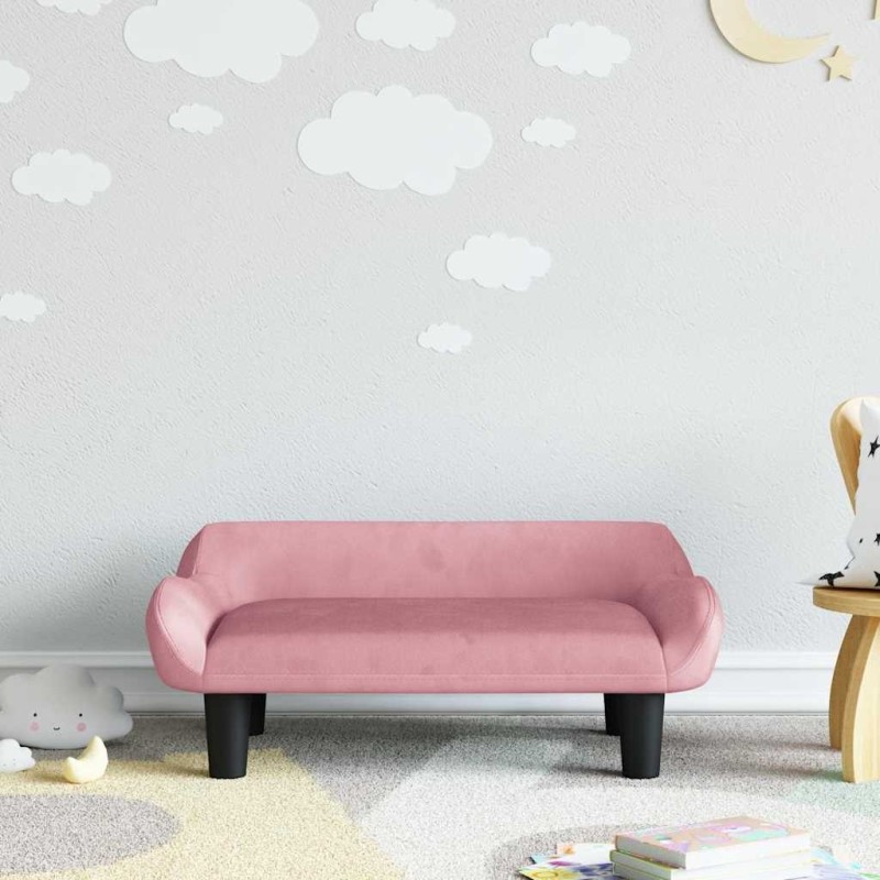 Canapé pour enfants rose 70x40x24 cm velours 529584529584