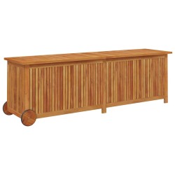 Boîte de rangement de jardin avec roues 150x50x58cm bois acacia 529593529593