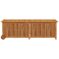 Boîte de rangement de jardin avec roues 150x50x58cm bois acacia 529593529593